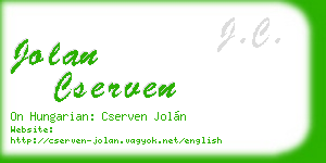 jolan cserven business card